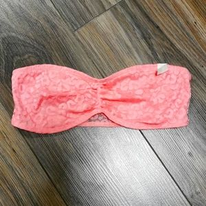 *FREE With Purchase!* Coral Leopard Lace Bandeau Bra / Top
